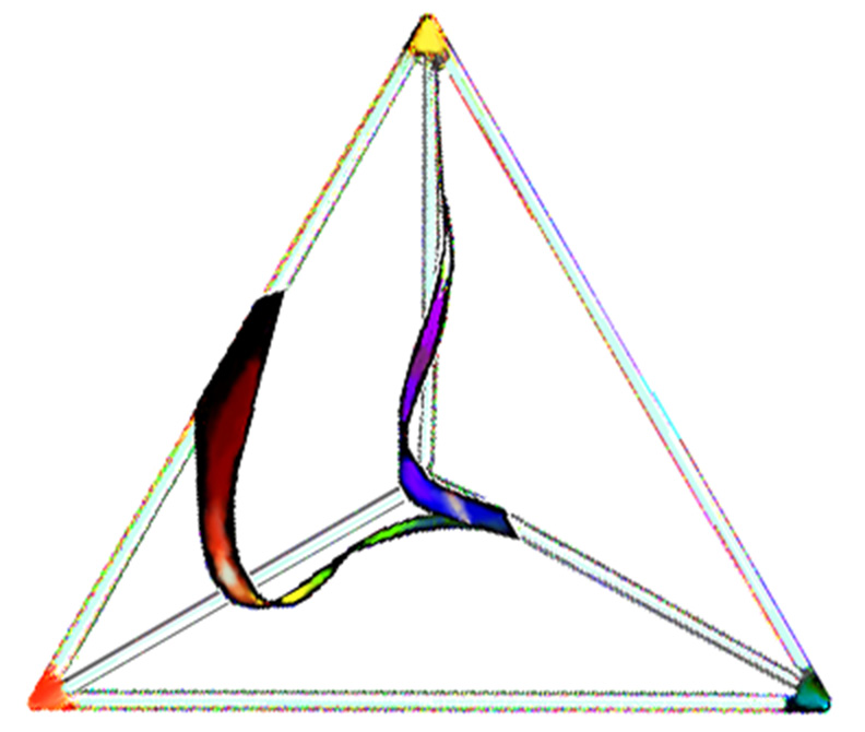 Light in the Meeting Tent — geometric tetrahedron form