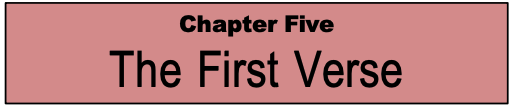 Chapter Five: The First Verse